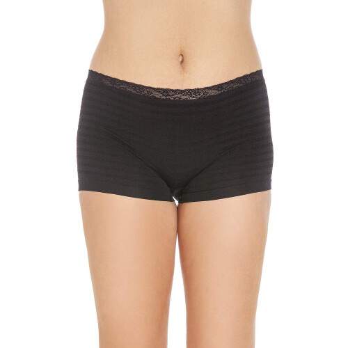 (BLACK, L-XL) Womens Three Pack Smooth Seamless Boxers