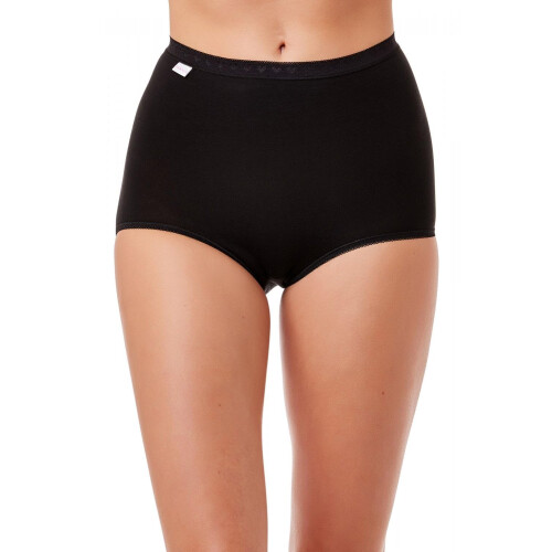 (BLACK, 16) Womens Black Three Pack Cotton Maxi Briefs