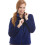 (Navy, 10-12) Womens Zip Front Soft Textured Fleece Bed Jackets 1