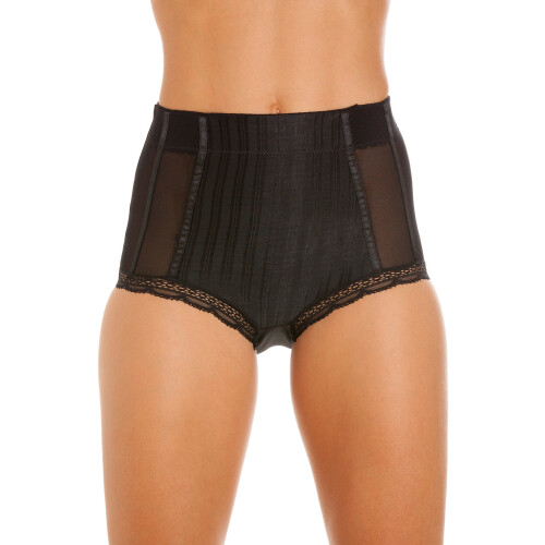 (Black, 18) Womens 2 Pack High Waisted Mesh Support Panel Control Briefs