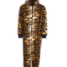 (tiger print, 12-14 Years) Camille Childrens Animal Print Onesie Pyjama Sets