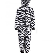 (zebra print, 9-11 Years) Camille Childrens Animal Print Onesie Pyjama Sets