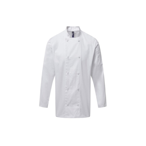 Premier (4XL, White) Premier Mens Coolchecker Long-Sleeved Chef Jacket