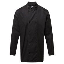 (4XL, Black) Premier Mens Coolchecker Long-Sleeved Chef Jacket