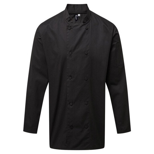 Premier (3XL, Black) Premier Mens Coolchecker Long-Sleeved Chef Jacket