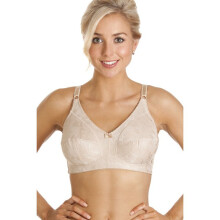 (BEIGE, 34DD) Womens Cotton Comfort Non Wire Soft Cup Beige Bra