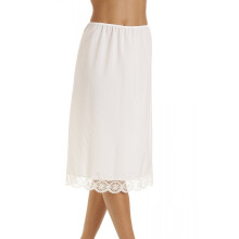 (IVORY, 10-12) Camille Women's Half Slip Under Skirt in Ivory Lace Hemline Lingerie
