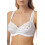 (WHITE, 36B) Womens Classic Underwired White Floral Lace Bra 1