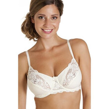 (IVORY, 34D) Ivory Lingerie Womens Full Cup Underwired Lace Bra