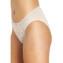 (NUDE, 20) Womens 3 Pack Lace Front HI-Leg Briefs