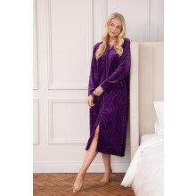(diamond purple, 22-24) Womens Supersoft Light Blue Zip Front Diamond Print Housecoat