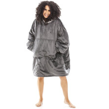 (DARK GREY, ONE) Camille Women's Snuggle Hoodie Ladies Hooded Sweatshirt