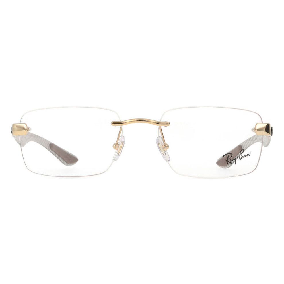 Ray - Ban Unisex Gold Rx8423 2500 Optical Frames Metal Transparent Squared Normal - Image 3