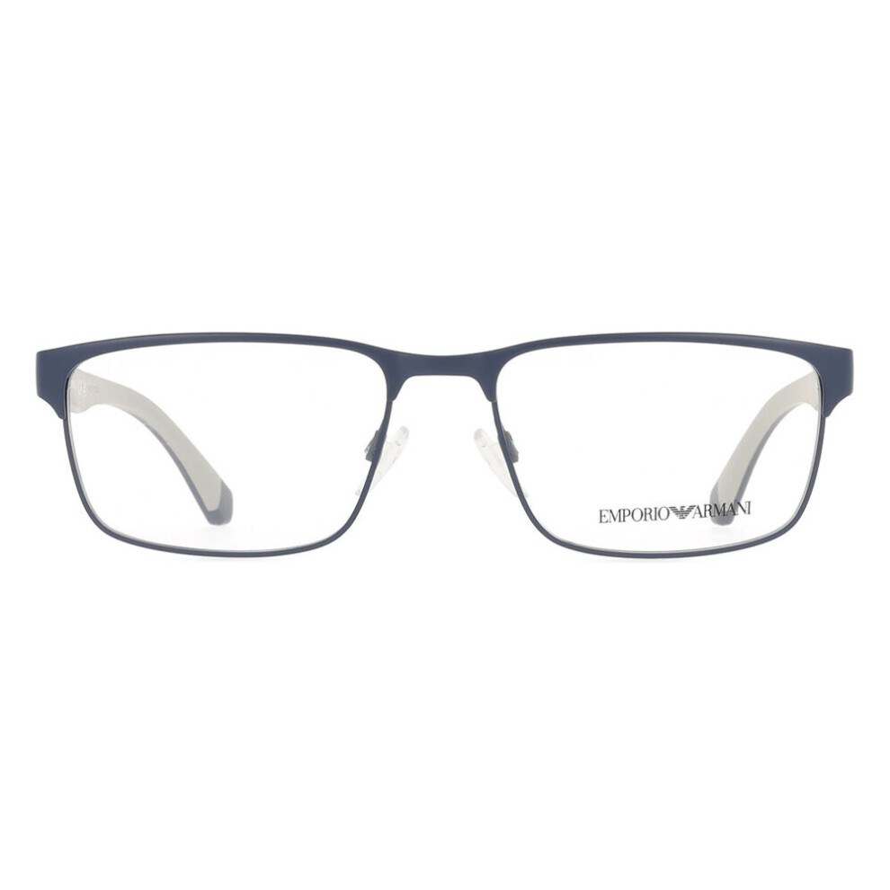 Emporio Armani Blue Ea1105 3018 Man Optical Frames Metal Transparent Squared Normal - Image 4