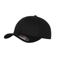 (S-M, Black/Black) Flexfit Unisex Adult Wooly Combed Baseball Cap