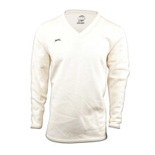 (S, Cream) Slazenger Mens Logo V Neck Sweatshirt
