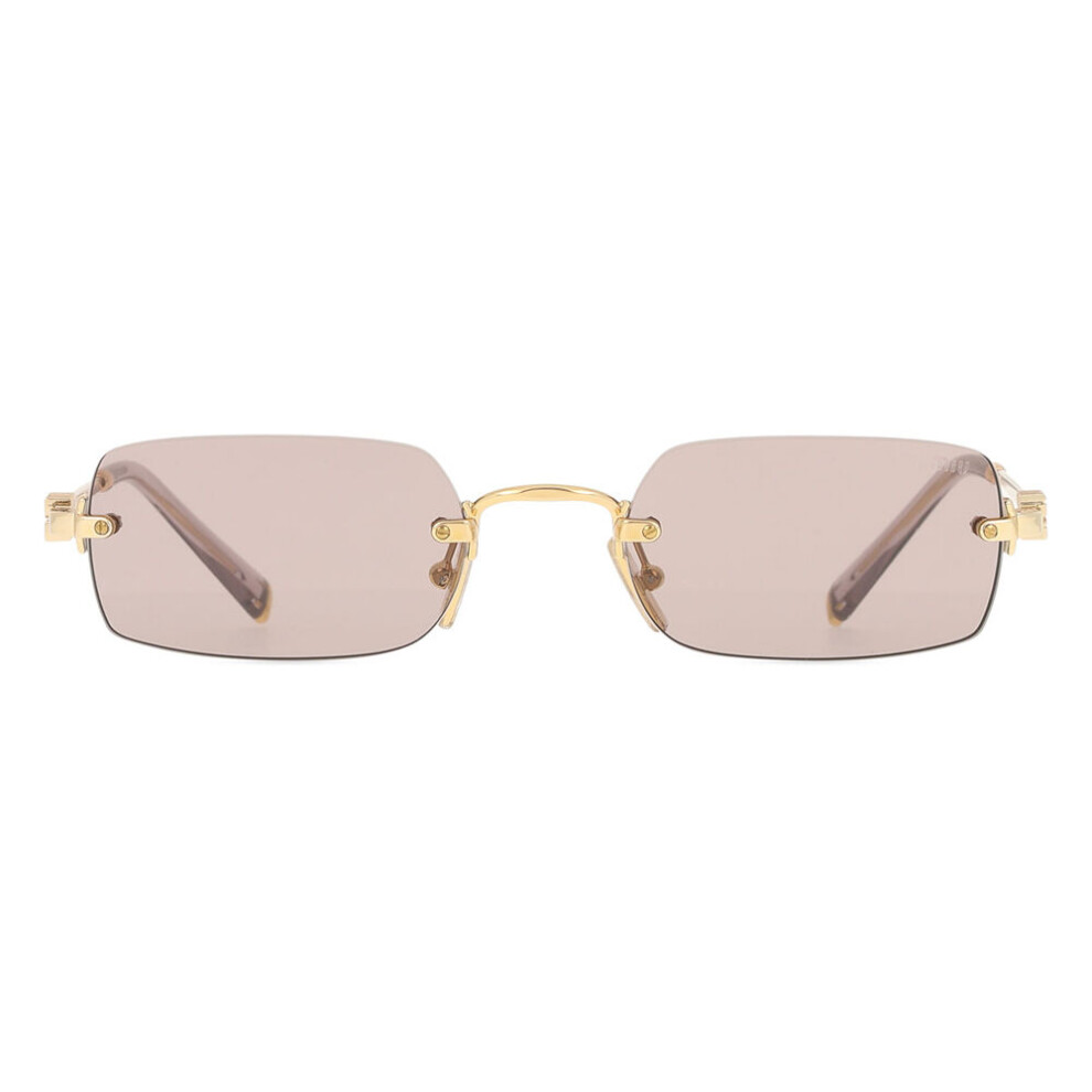 Miu Miu Gold/Brown Mu B50s 5Ak20i Woman Sunglasses Metal Squared Normal - Image 2