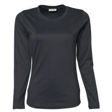 (3XL, Dark Grey) Tee Jays Womens/Ladies Interlock Long Sleeve T-Shirt