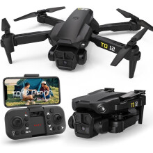 Toladrone Drone Kameralla, 90 Kallistuskamera Drone Aloittelijoille Optisen Virran Paikannuksella, FPV Drone RC Quadcopter Käännettävä