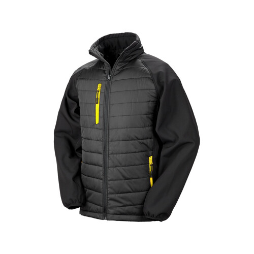 Result (M, Black/Yellow) Result Mens Black Compass Padded Soft Shell Jacket