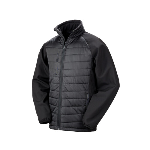 Result (4XL, Black/Black) Result Mens Black Compass Padded Soft Shell Jacket
