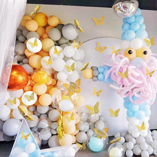 3D Butterfly Wall Decor (48 Pcs) - Gold Butterfly Decorations 1