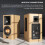 Bookshelf Speaker with Bluetooth, Optical, RCA & USB - AZATOM CX-2 Oak 3