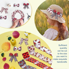 4 Rolls 2.5 Inch x 24 Yard Ladybugs Ribbons Ladybug Wired Ribbon Red Polka Dot Wired Edge Ribbon for Ladybug Party Decoration