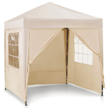 Vonhaus Pop Up Gazebo 2m x 2m - Garden Marquee Shelter Canopy with Sides, Ivory
