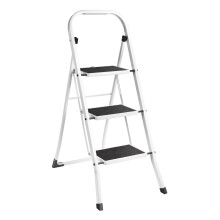 Premium 3 Step Ladder - VonHaus Step Ladder w/ Anti Slip Feet & Foldable Design