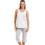 (GREY, 10-12) Womens Lightweight Striped Cropped Pyjama Set 2