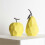 1pc Fruit Designed Ornament Ceramic Fruit Sculpture Geometric Desktop Adornment 3
