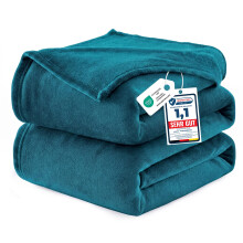 WAVVE Fleece Blanket Queen Size XL Teal 7ft x 8ft - Fluffy Soft Warm Versatile Large Throw Blanket for Bed/Sofa/Couch, 220x240 cm