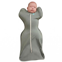 Love To Dream Swaddle Up, NB 2.2-3.8 kg, Deep Olive, 1.0 Tog | Arms Up Swaddle Helps Baby Self-Soothe and Sleep Longer