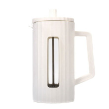 600 Ml French Press Kaffebryggare Hög Borosilikat Glas Hus Kaffebryggare Mjölkskumskummare Barista Tebryggare Vit