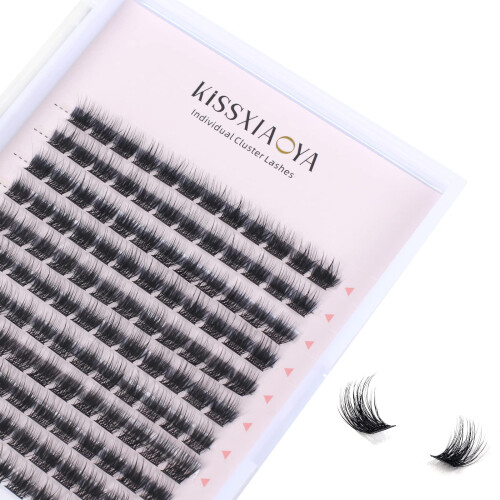 Cluster Lashes Extensions, 144Pcs Individual Clusters Lashes D Curl 10mm