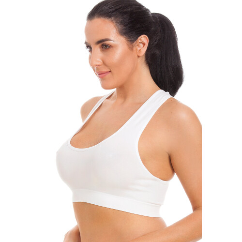 (WHITE, M) White Seamfree Maternity Sleeping Bra 2