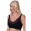 (BLACK, 12-14) Womens Soft Cotton Elastane Trim 2 Pack Bra Black 3