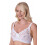 (WHITE, 42D) Womens Soft Lace Cup Non-Wired Bra White 3