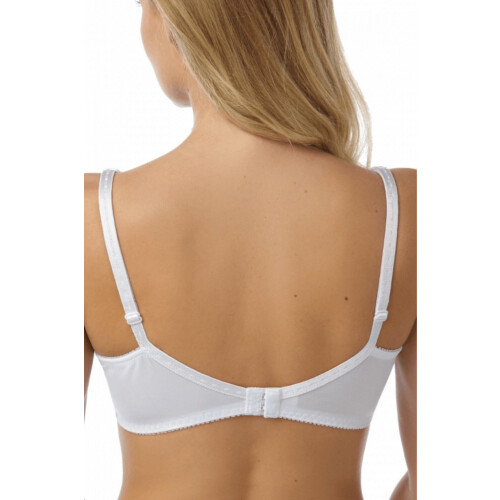 (WHITE, 36B) Womens Classic Underwired White Floral Lace Bra 2