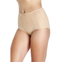 (BEIGE, 22) Womens Two Pack Beige Lace Control Shapewear Briefs