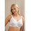 (WHITE, 38DD) Womens White Non Wired Floral Lace Bra 6