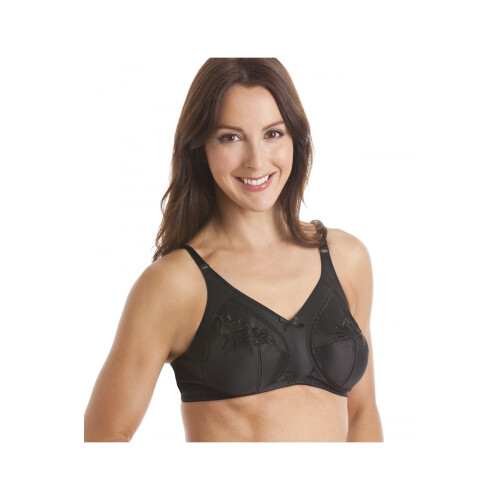 (BLACK, 34B) Womens Black Non Wired Soft Cup Bra