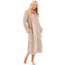(grey animal, 10-12) Womens Supersoft Fleece Zip Up Animal Print Robes
