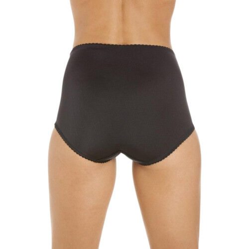 (BLACK, 10) Womens Two Pack Smooth High Waist Black Control Briefs