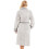 (deep pile grey, 18-20) Womens Deep Pile Fluffy Bathrobe With Reverse Collar and Cuffs 1