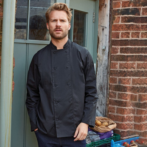 Premier (3XL, Black) Premier Mens Coolchecker Long-Sleeved Chef Jacket 2