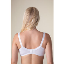 (WHITE, 36D) Womens White Non Wired Full Cup Support Mastectomy Bra