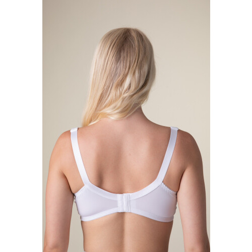 (WHITE, 36D) Womens White Non Wired Full Cup Support Mastectomy Bra