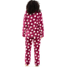 (light grey stars, 10-12) Womens Supersoft Fleece Star Print Pyjama Set